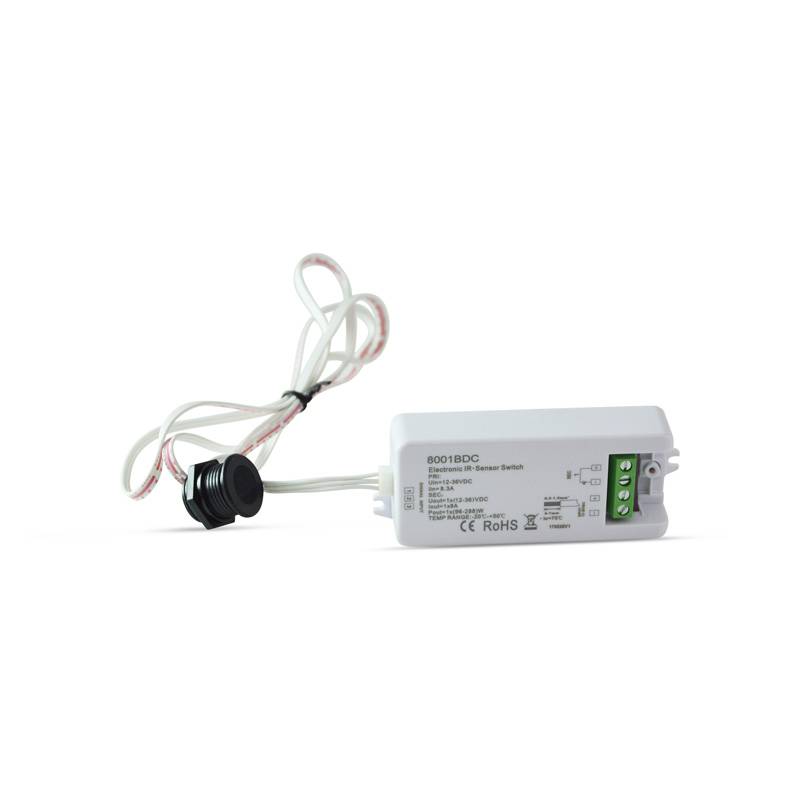 Interruptor con sensor de proximidad IR 12-36V para puertas de armario