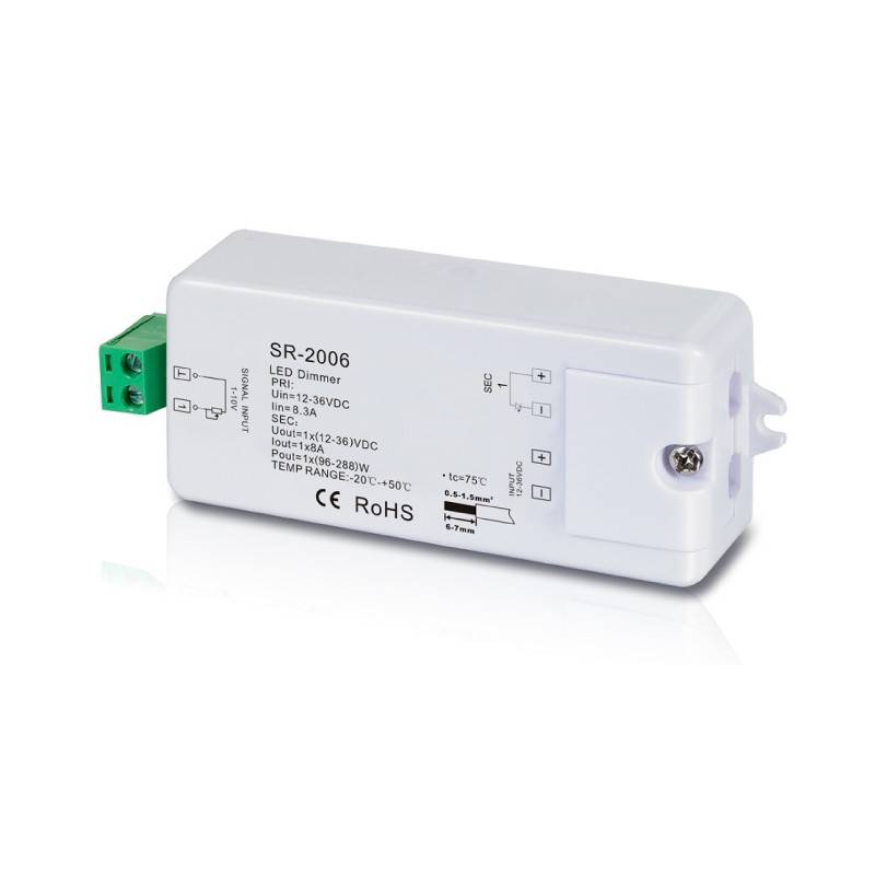 Descodificador 0-10V Dimmer 12-36V - 1CH/8A - Barcelona Led-Control y regulación