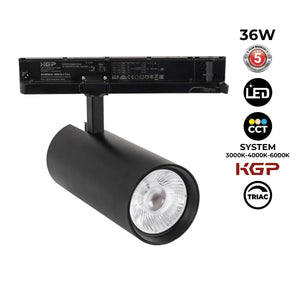 Proyector LED para carril trifásico 36W - CCT - TRIAC regulable - CRI90 - 3300 lm - Barcelona Led-