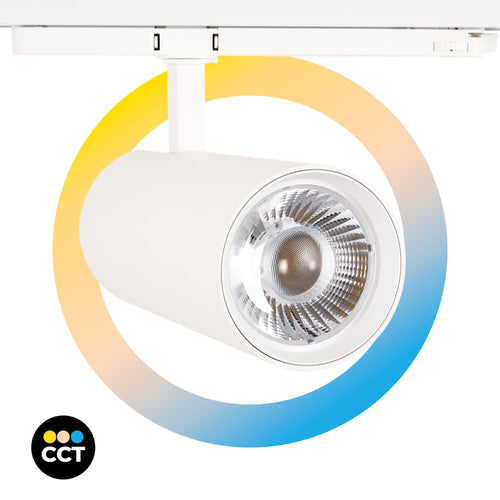 Faretto LED a binario trifase 36W - CCT - TRIAC dimming - CRI90 - 3300 lm