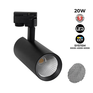 Proyector LED para carril monofásico 20W - CCT - CRI 90 - 1800 lm - Barcelona Led-