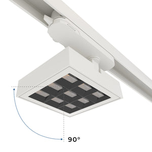 Proyector LED cuadrado para carril trifásico - Potencia ajustable: 12-42W - 4000K - CRI 90 - Ángulo 35° x 70° (16)
