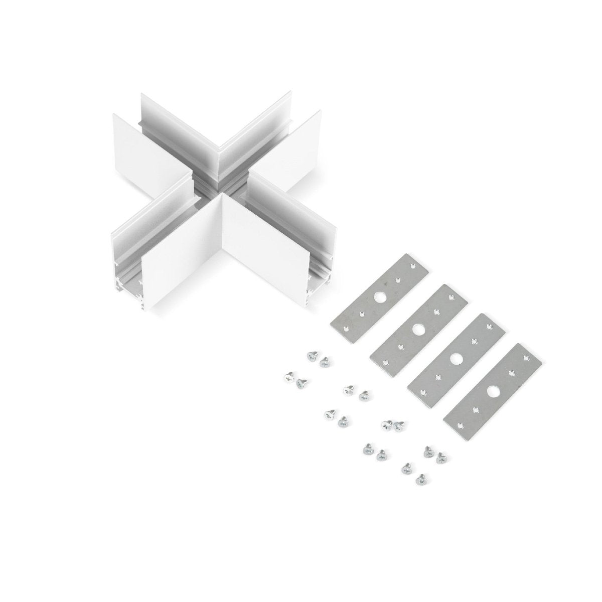 Unión en X para carriles magnéticos de superficie 20mm - Barcelona Led-Accesorios