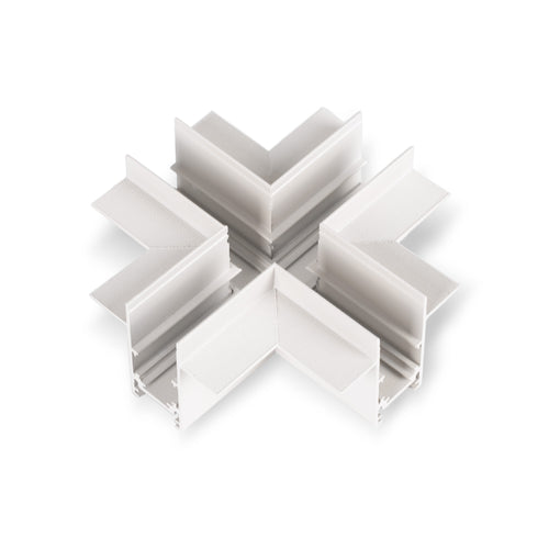 Conector em X para calha magnética embutida 20mm