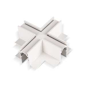 Unión en X para carriles magnéticos empotrables 20mm - Barcelona Led-Accesorios