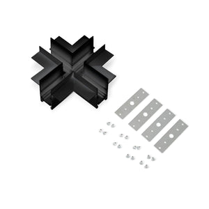 Unión en X para carriles magnéticos empotrables 20mm - Barcelona Led-Accesorios