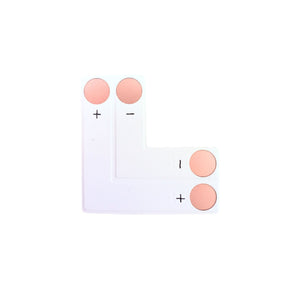 Conector en "L" tira LED monocolor 10mm para esquinas - Sin conectores rápidos invisibles