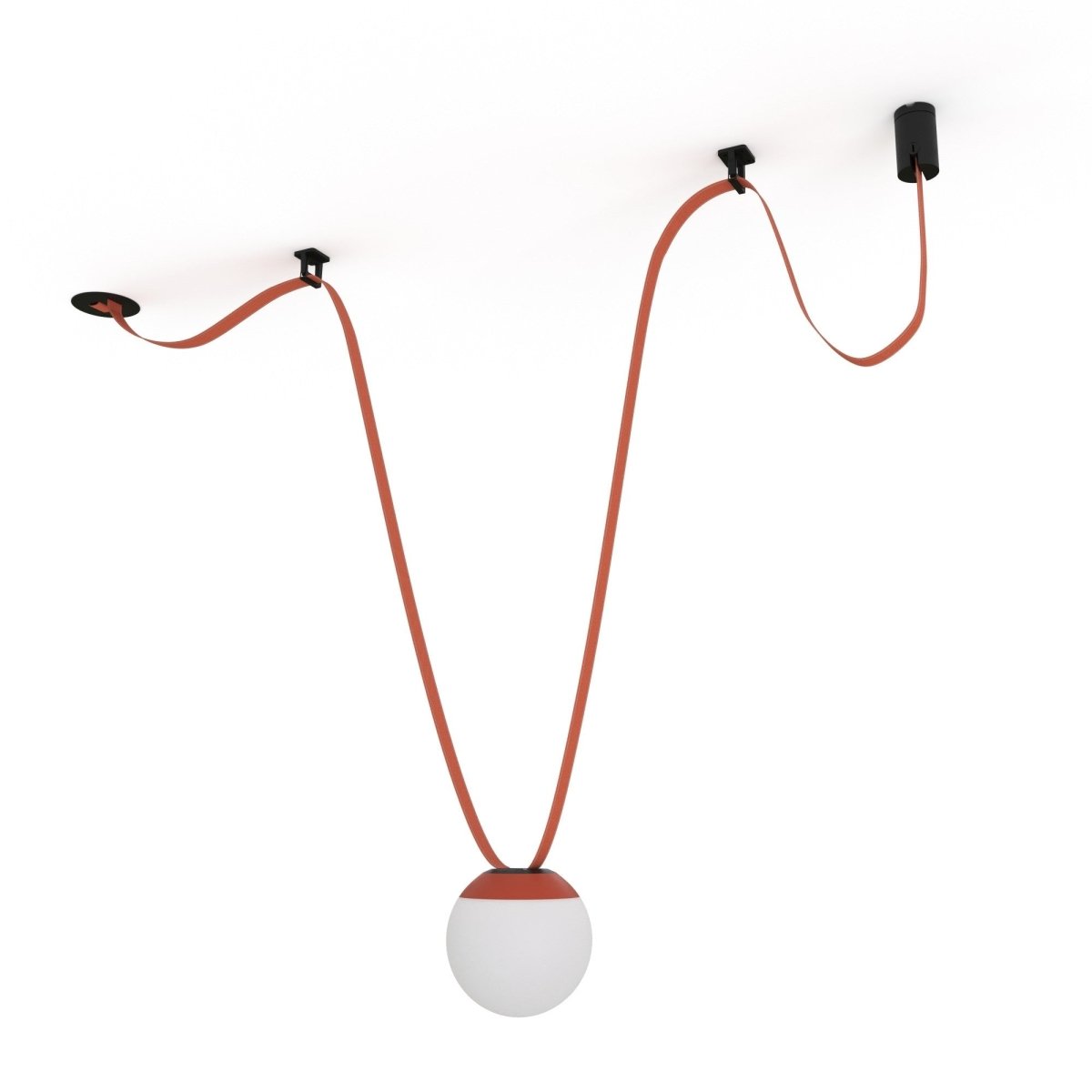 Lámpara configurable "Axia 1" - KIT lámpara bola 12W + cinta textil eléctrica + accesorios - Barcelona Led-Decoración
