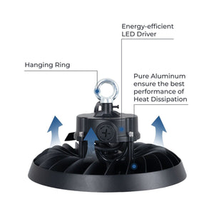 Campana LED UFO industrial 150W - CCT - Con sensor de movimiento - 170lm/W - Driver LIFUD - IP65 - 5 años garantía - Barcelona Led-