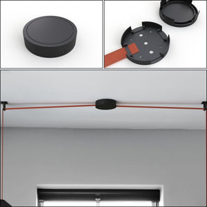 Lámpara cono configurable "Axia 2" - KIT 2 lámparas plato 12W + cinta textil eléctrica + accesorios (7)