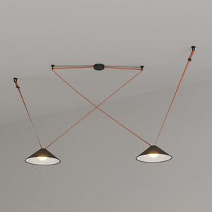 Lámpara cono configurable "Axia 2" - KIT 2 lámparas plato 12W + cinta textil eléctrica + accesorios - Barcelona Led-Decoración