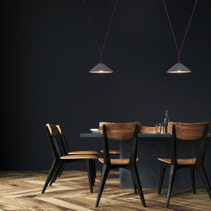 Lámpara cono configurable "Axia 2" - KIT 2 lámparas plato 12W + cinta textil eléctrica + accesorios - Barcelona Led-Decoración