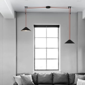 Lámpara cono configurable "Axia 2" - KIT 2 lámparas plato 12W + cinta textil eléctrica + accesorios - Barcelona Led-Decoración
