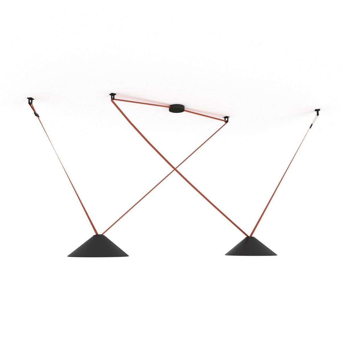 Lámpara cono configurable "Axia 2" - KIT 2 lámparas plato 12W + cinta textil eléctrica + accesorios - Barcelona Led-Decoración