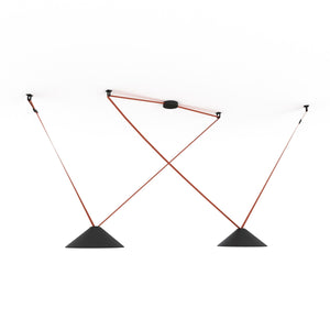 Lámpara cono configurable "Axia 2" - KIT 2 lámparas plato 12W + cinta textil eléctrica + accesorios