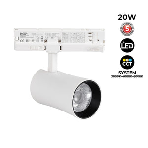 Proyector LED arquitectónico para carril trifásico CCT - 20W - CRI 90 - Driver KGP (16)