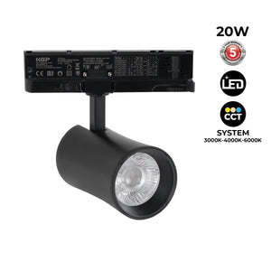 Proyector LED arquitectónico para carril trifásico CCT - 20W - CRI 90 - Driver KGP - Barcelona Led-