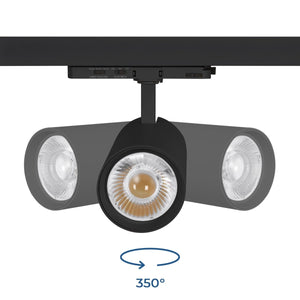 Proyector LED para carril trifásico - Potencia ajustable: 30W/ 34W/ 38W - CCT - CRI 90 - Barcelona Led-