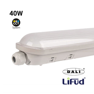 Pantalla estanca LED lineal enlazable Regulable DALI - CCT - 120cm - 40W - DALI - Driver LIFUD - IP65