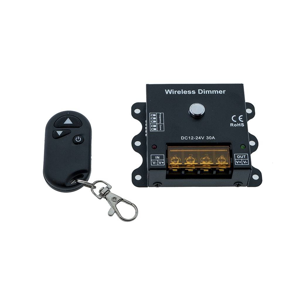 Dimmer PWM wireless de frecuencia y curva de regulación ajustables 12/24V 30A
