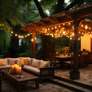 Kit guirnalda luces exterior 11,5 metros + 10 bombillas Regulables LED G45/E27- 4W - 2200K - IP44 (4)