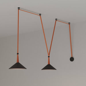 Lámpara cono configurable "Axia 2" - KIT 2 lámparas plato 12W + cinta textil eléctrica + accesorios - Barcelona Led-Decoración