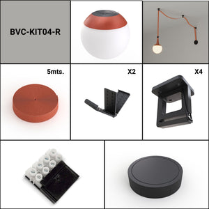 Lámpara configurable "Axia 4" - KIT lámpara bola 12W + cinta textil eléctrica + accesorios (12)