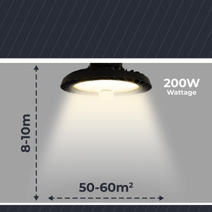 Campana LED UFO industrial 200W - CCT - Con sensor de movimiento - 170lm/W - Driver LIFUD - IP65 - 5 años garantía (9)