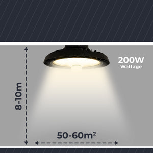 Campana LED UFO industrial 200W - CCT - Con sensor de movimiento - 170lm/W - Driver LIFUD - IP65 - 5 años garantía (10)