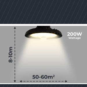 Campana LED UFO industrial 200W - CCT - Con sensor de movimiento - 170lm/W - Driver LIFUD - IP65 - 5 años garantía (10)