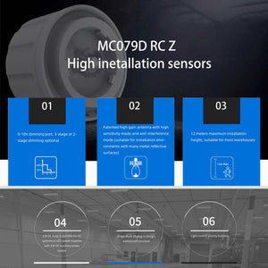Sensor de movimiento por microondas para campanas LED industriales B8155 (8)