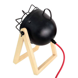 Lámpara de mesa de madera vintage "TACHICOM" E27 - Barcelona Led-Decoración