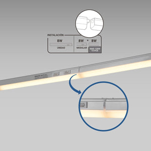 Regleta LED bajo mueble T5 - 8W - CCT - 60 cm - Opal - Barcelona Led-