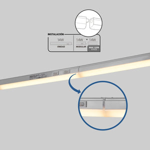 Regleta LED bajo mueble T5 - 14W - CCT - 120 cm - Opal - Barcelona Led-