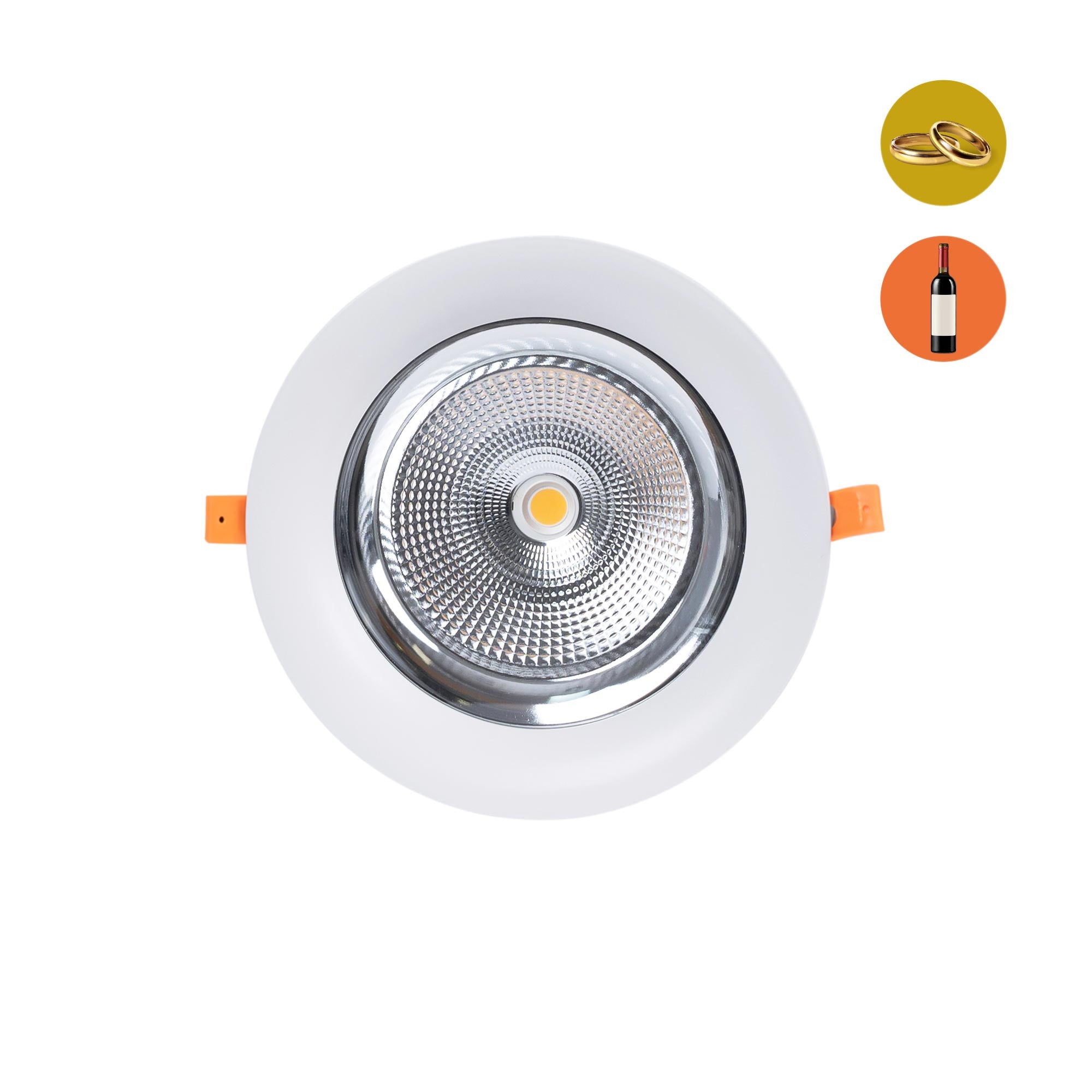 Downlight LED especial para tiendas de oro y vino - 40W - Driver Philips - Corte Ø210 mm