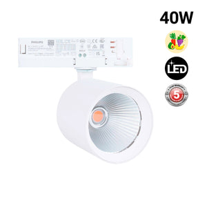 Proyector LED para carril trifásico 40W - Fruterías y verdulerías - Driver Philips Xitanium