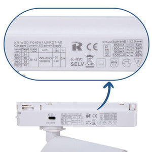 Proyector LED para carril monofásico 40W - Panaderías - Barcelona Led-