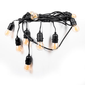 Kit guirnalda luces exterior 11,5 metros + 10 bombillas LED G45/E27 filamento 4W - 2200K - IP44 (7)