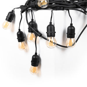 Kit guirnalda luces exterior 11,5 metros + 10 bombillas LED G45/E27 filamento 4W - 2200K - IP44 (8)