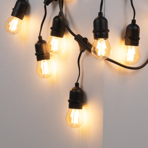 Kit guirnalda luces exterior 11,5 metros + 10 bombillas LED G45/E27 filamento 4W - 2200K - IP44 (10)