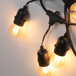 Kit guirnalda luces exterior 11,5 metros + 10 bombillas Regulables LED G45/E27- 4W - 2200K - IP44 - Barcelona Led-