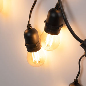Kit guirnalda luces exterior 11,5 metros + 10 bombillas Regulables LED G45/E27- 4W - 2200K - IP44 - Barcelona Led-