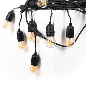 Kit guirnalda luces exterior 11,5 metros + 10 bombillas Regulables LED G45/E27- 4W - 2200K - IP44 (12)