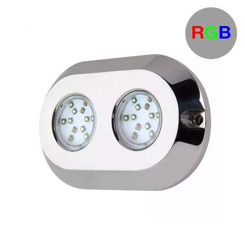 RGB submersible LED spotlight for boats double - 12V - 120W - IP68