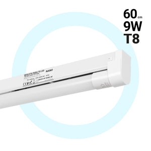 Kit regleta portatubos + tubo LED T8 - 9W - 60cm (10)