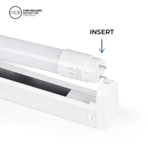 Kit regleta portatubos + tubo LED T8 - 9W - 60cm - Barcelona Led-