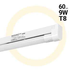 Kit regleta portatubos + tubo LED T8 - 9W - 60cm & Kit regleta portatubos + tubo LED T8 - 9W - 60cm