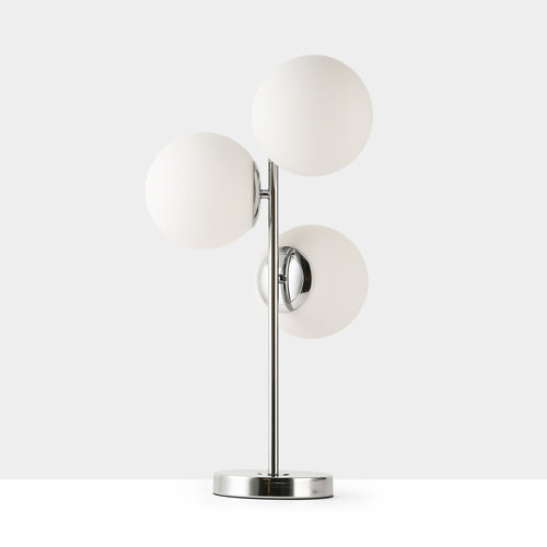 Lampada da tavolo triple sfera di vetro