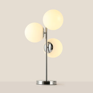 Lámpara de mesa bola cristal triple "ROM" - 3 x E27 - Ø 15cm (3)