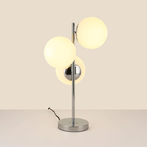 Lámpara de mesa bola cristal triple "ROM" - 3 x E27 - Ø 15cm (7)